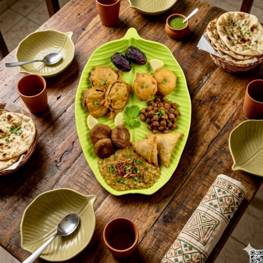 Banana Leaf Shape Plastic Serving Plate – Reusable Green Banana Leaf Design Dining Plate thumbnail 3