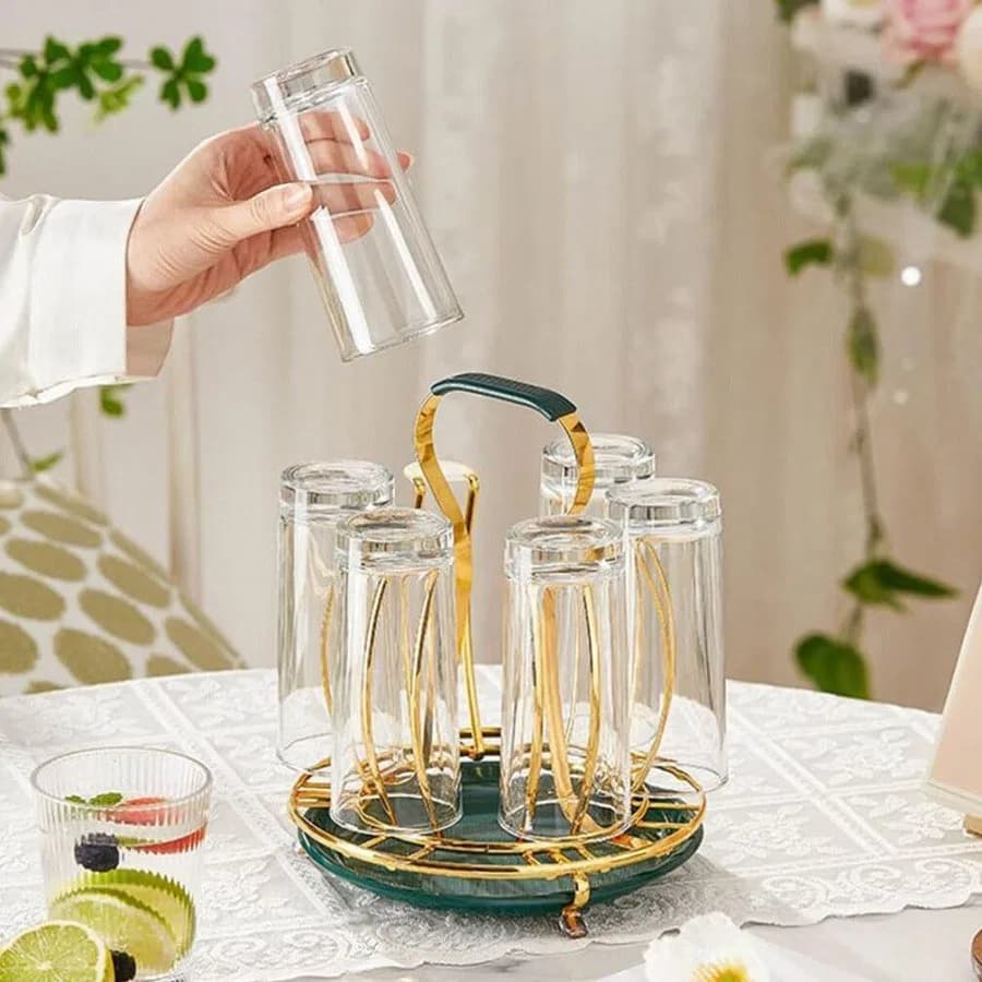 ✨ 6-Piece Glass Holder Stand – Keep Your Table Neat & Stylish thumbnail 3