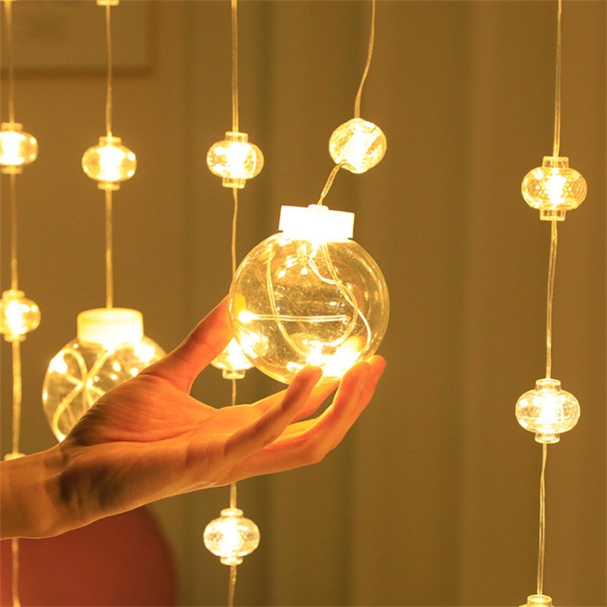 Wish Ball LED Curtain Fairy Light (12 Balls, 108 LEDs) | Warm White Decorative Curtain Light thumbnail 3