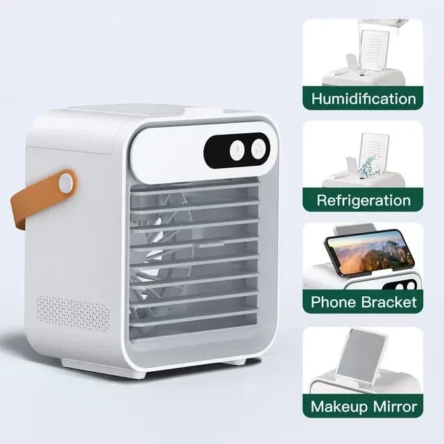 4 in 1 Portable Air Conditioner Fan, Mini Portable Air Cooler Fan, USB Charging Rechargeable Air Conditioner Cooling Fan thumbnail 2
