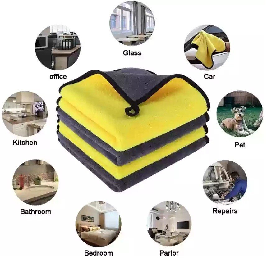 Microfiber Car Cleaning Towel 12x12 Inch 14x12 Inch 24x12 Inch Car Bike Washing Drying Polishing Soft Microfiber Cloth Bangladesh thumbnail 3