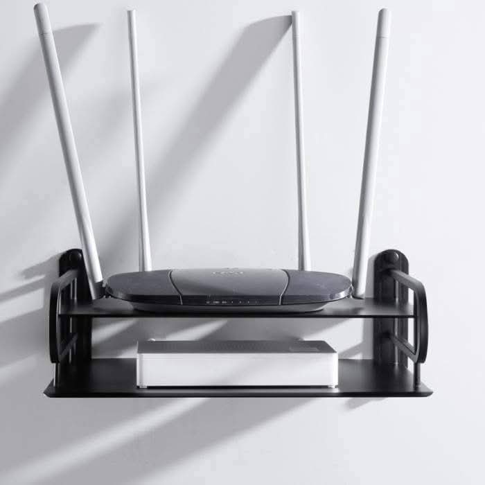 2 Layer Wall Mounted Metal WiFi Router Stand | Double Layer Router Shelf for Home & Office thumbnail 4