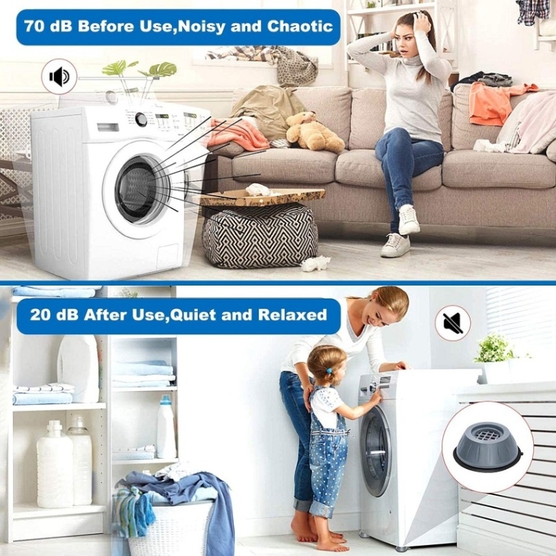 4Pcs Washing Machine Anti-Vibration Pads – Shock Proof Feet Mats thumbnail 7