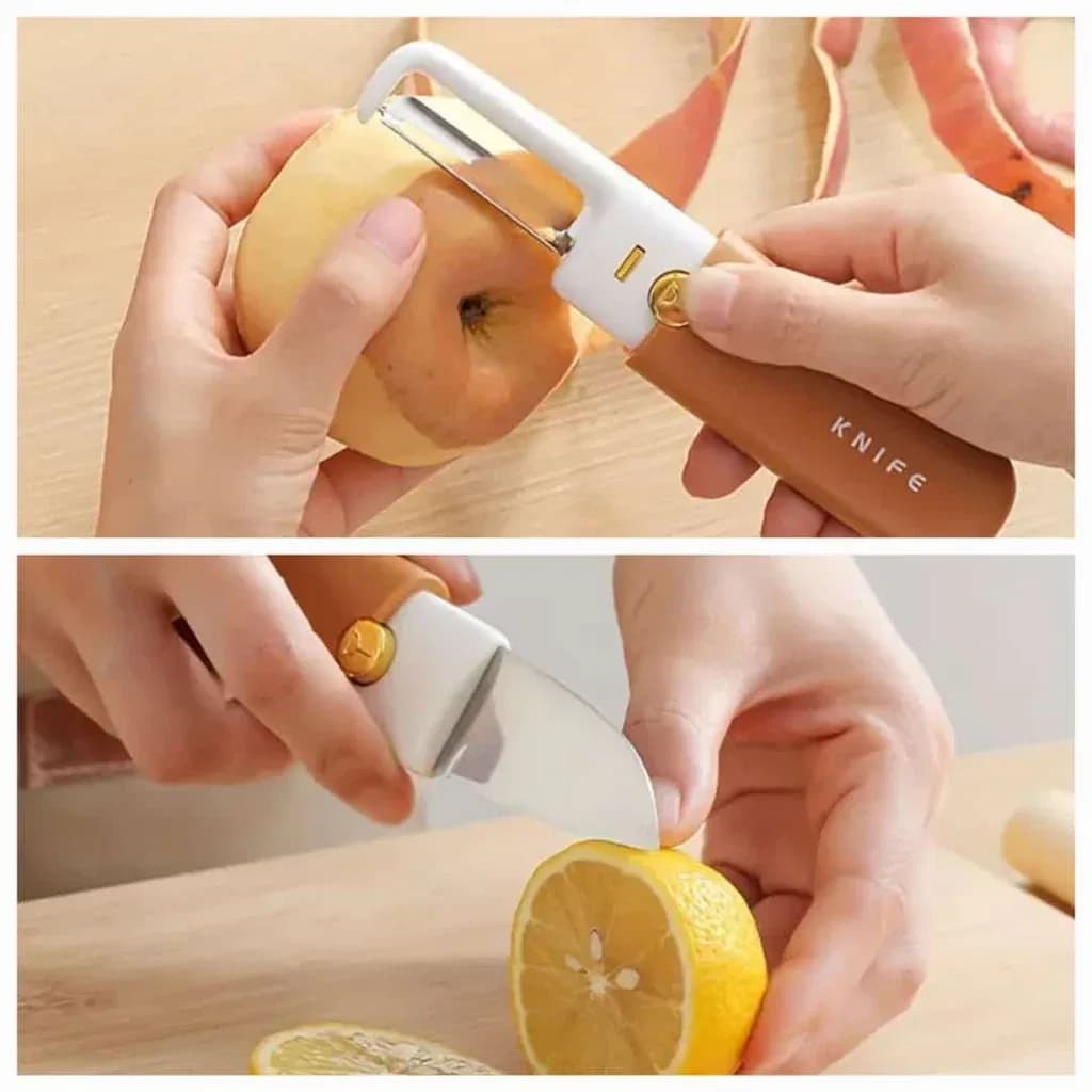 2 in 1 Fruit Knife & Peeler | Dual Function Vegetable Peeler & Fruit Cutting Knife thumbnail 5