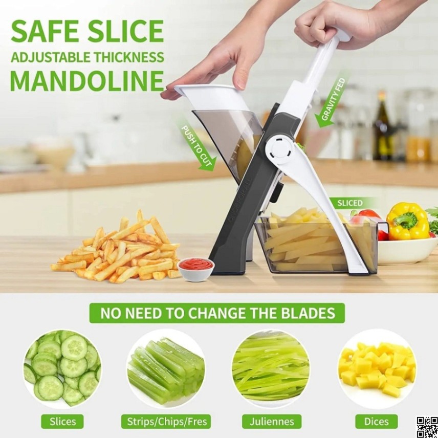 Brava Spring Slicer Vegetable & Fruit Cutter – Multi Blade Kitchen Cutter