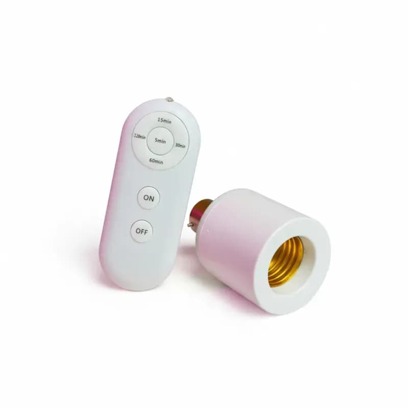 Led light Remote bulb holder B22 to E27, Smart Lamp Holder with Wireless Remote & Timer thumbnail 3