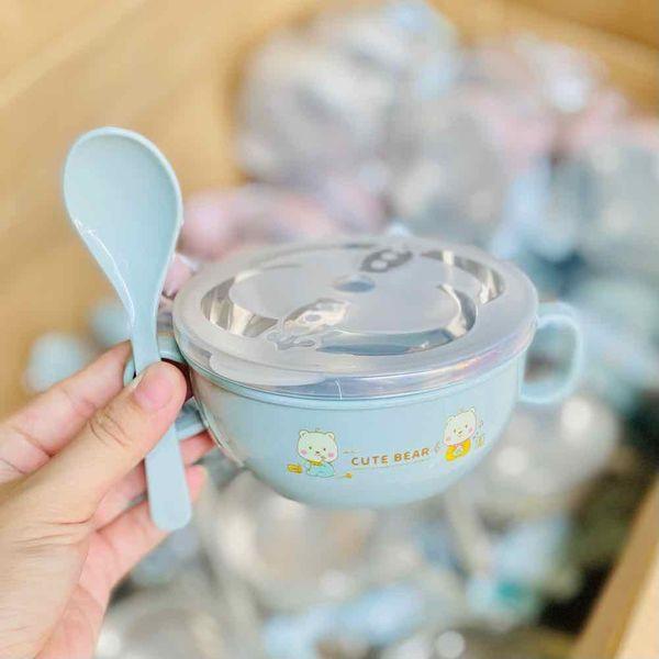 Stainless Steel Baby Feeding Bowl with Spoon Set – Food Grade Infant Solid Food Bowl thumbnail 2