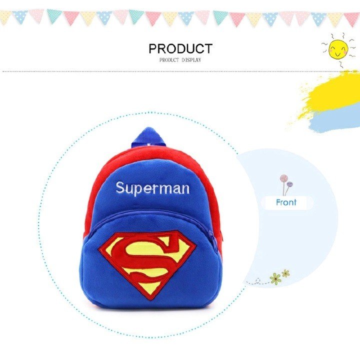 Superman Kids Cartoon Backpack | Baby School Bag for Boys & Girls 2-8 Years thumbnail 4