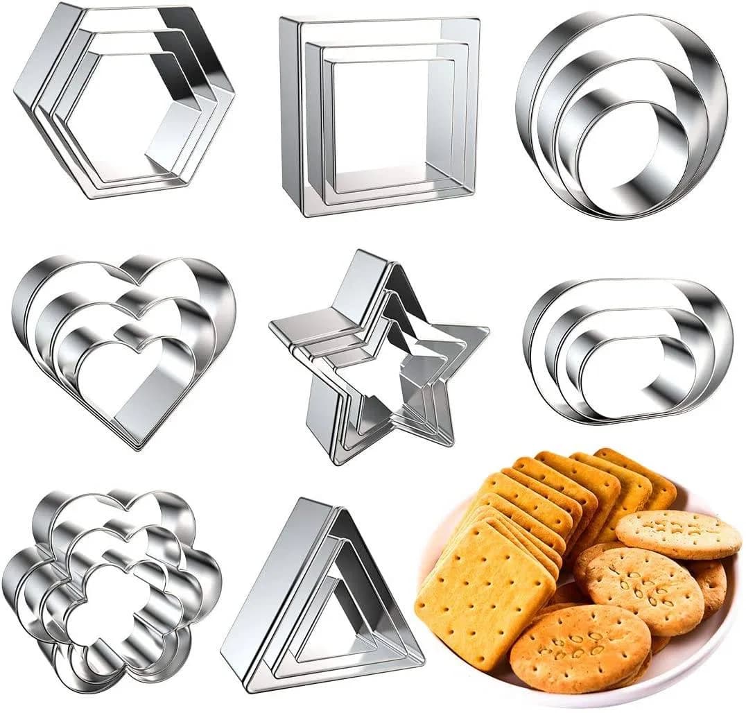 12pcs Stainless Steel Cookie Cutter Set – 4 Shapes Biscuit Cutter thumbnail 3