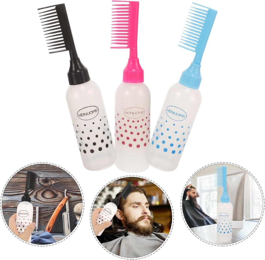 Hair Oil Applicator Comb Bottle 120ml Oil Comb Bottle Hair Dye Applicator Brush Hair Care Tool thumbnail 2