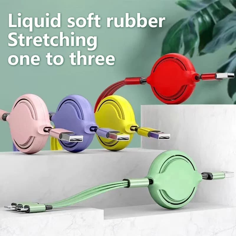 3-in-1 Retractable Multi Fast Charging Cord – Portable USB Cable for Type-C, Lightning & Micro USB thumbnail 2