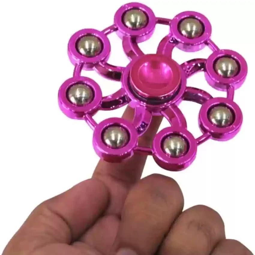Metallic Fidget Puzzle Ball Bearing Spinner 6 Goli Big Size, Spinner Toy