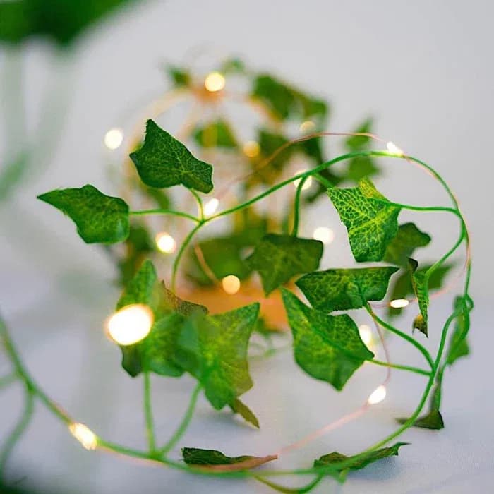 Century Leaf Curtain Light with Remote Control - 10x9 Feet 8 Modes Greenery Garland Fairy Light thumbnail 2