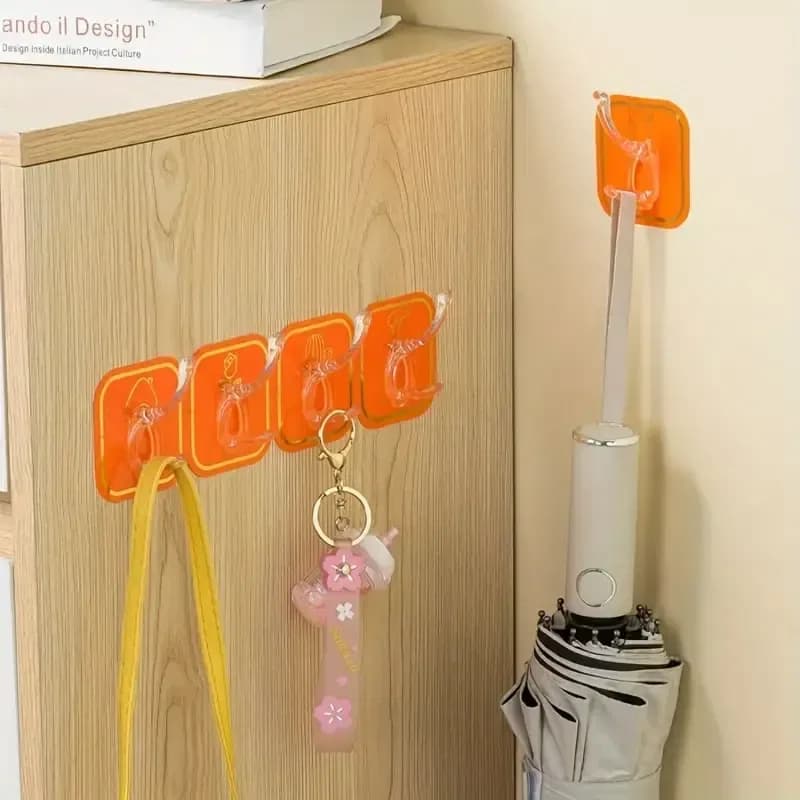 6Pcs Self Adhesive Hook Key Storage Hanger for Kitchen Bathroom Door Wall thumbnail 8