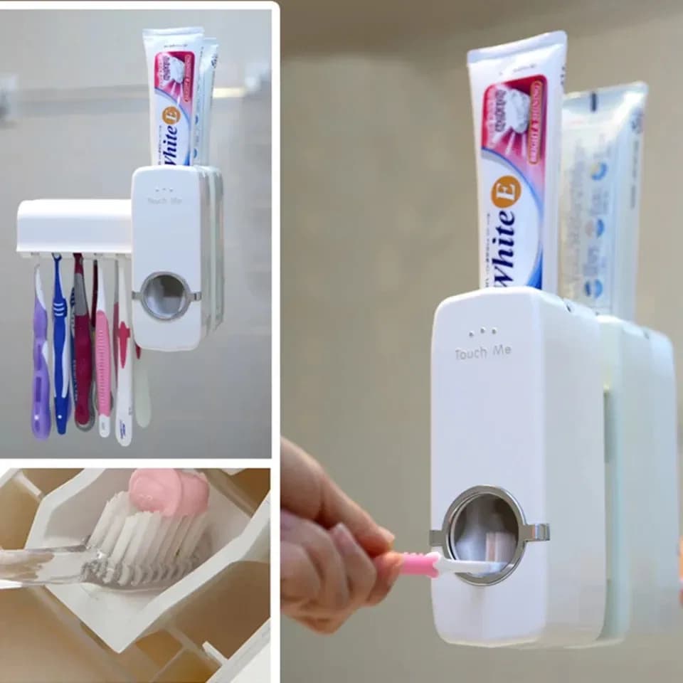 Automatic Toothpaste Dispenser With Toothbrush Holder thumbnail 3