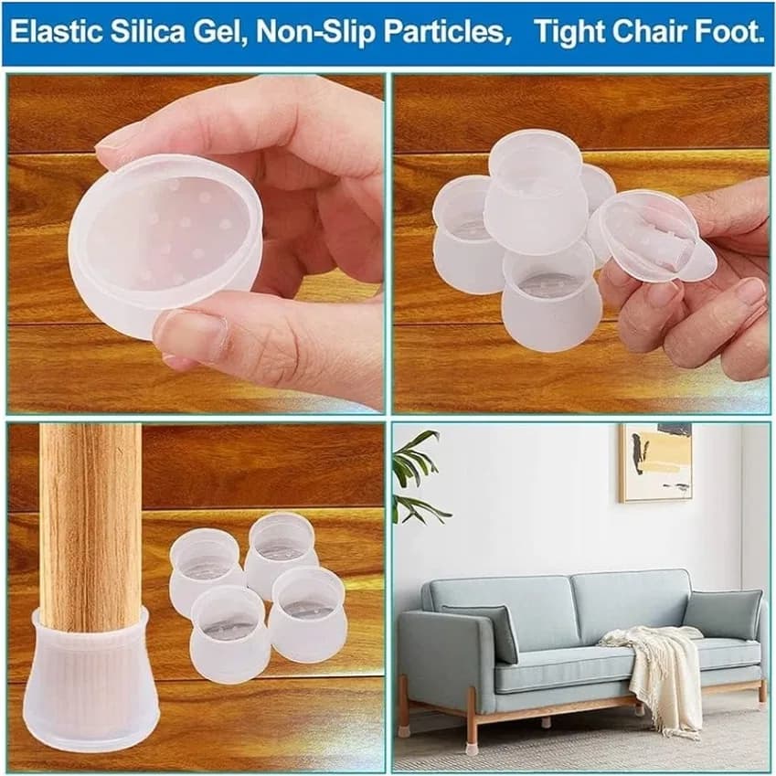 Silicone Chair Leg Round Caps 4Pcs/set thumbnail 2
