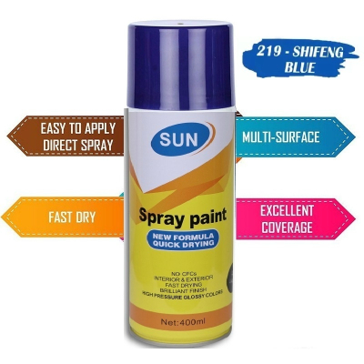 Sun Spray Paint 219 Shifeng Blue 400ml Aerosol Auto Spray Paint Quick Dry Anti Rust Spray Paint for Metal Wood Plastic Car Bike Furniture Bangladesh