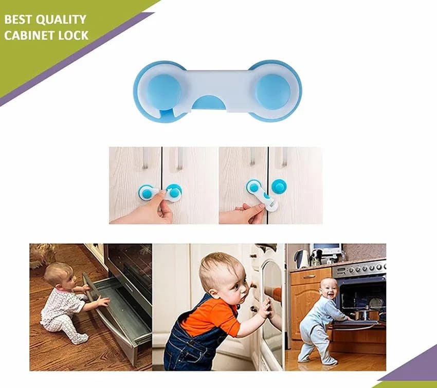 2Pcs Refrigerator Door Lock, Fridge Door Lock, Multi-function Children Security Protector thumbnail 2