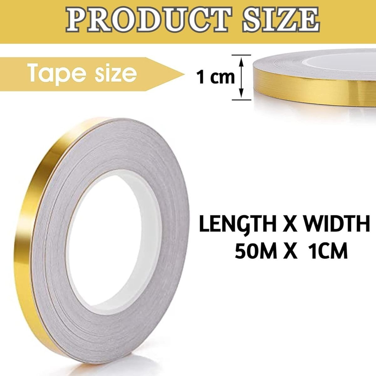 50 Meter Golden Self-Adhesive Waterproof Tile Sealing Tape – Luxury Wall & Floor Gap Sealing Strip for Home Decor thumbnail 2
