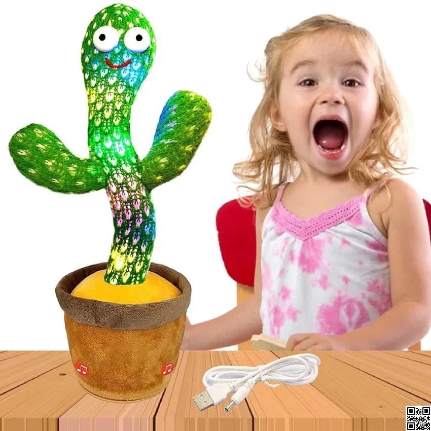 Rechargeable Dancing Cactus Toy Song Singing, Talking, Record & Repeating What You say Electric Cactus thumbnail 5