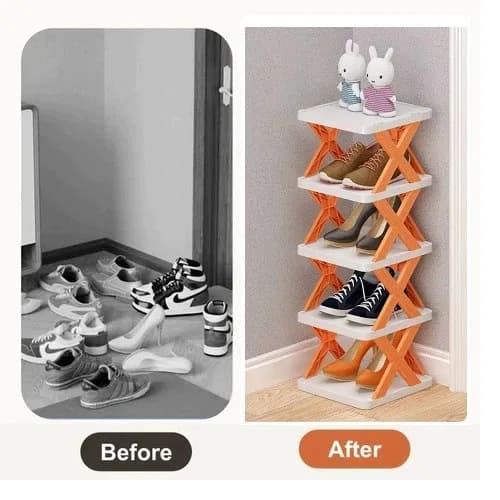 5 Layer Foldable Shoe Rack Organizer, Smart Foldable Shoe Rack thumbnail 3