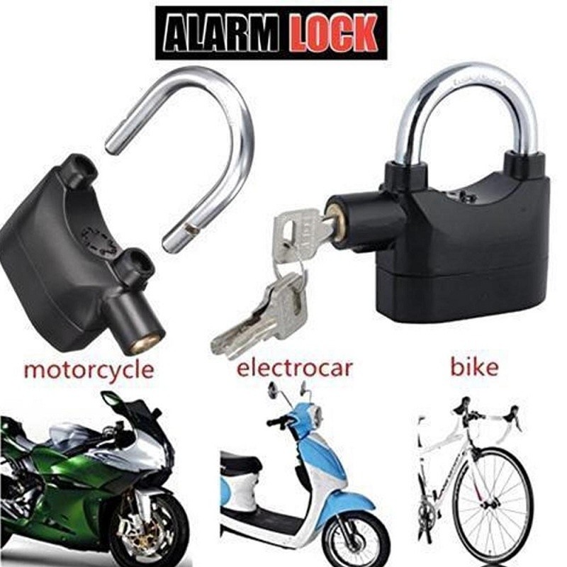 Security Alarm Lock 110dB Anti Theft Padlock | Bike Motorcycle Door Shop Garage Alarm Lock thumbnail 5