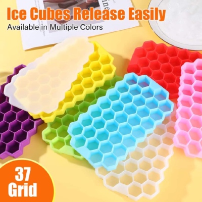 Ice Mold Tray-37 – Honeycomb Silicone Ice Cube Maker, BPA-Free Food-Grade Ice Tray