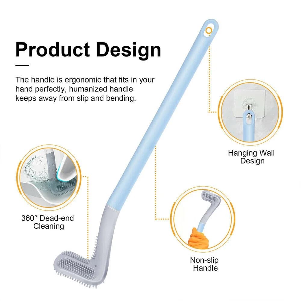 Golf Brush Head Toilet Cleaning Brush – Long Handle Silicone Toilet Brush thumbnail 7
