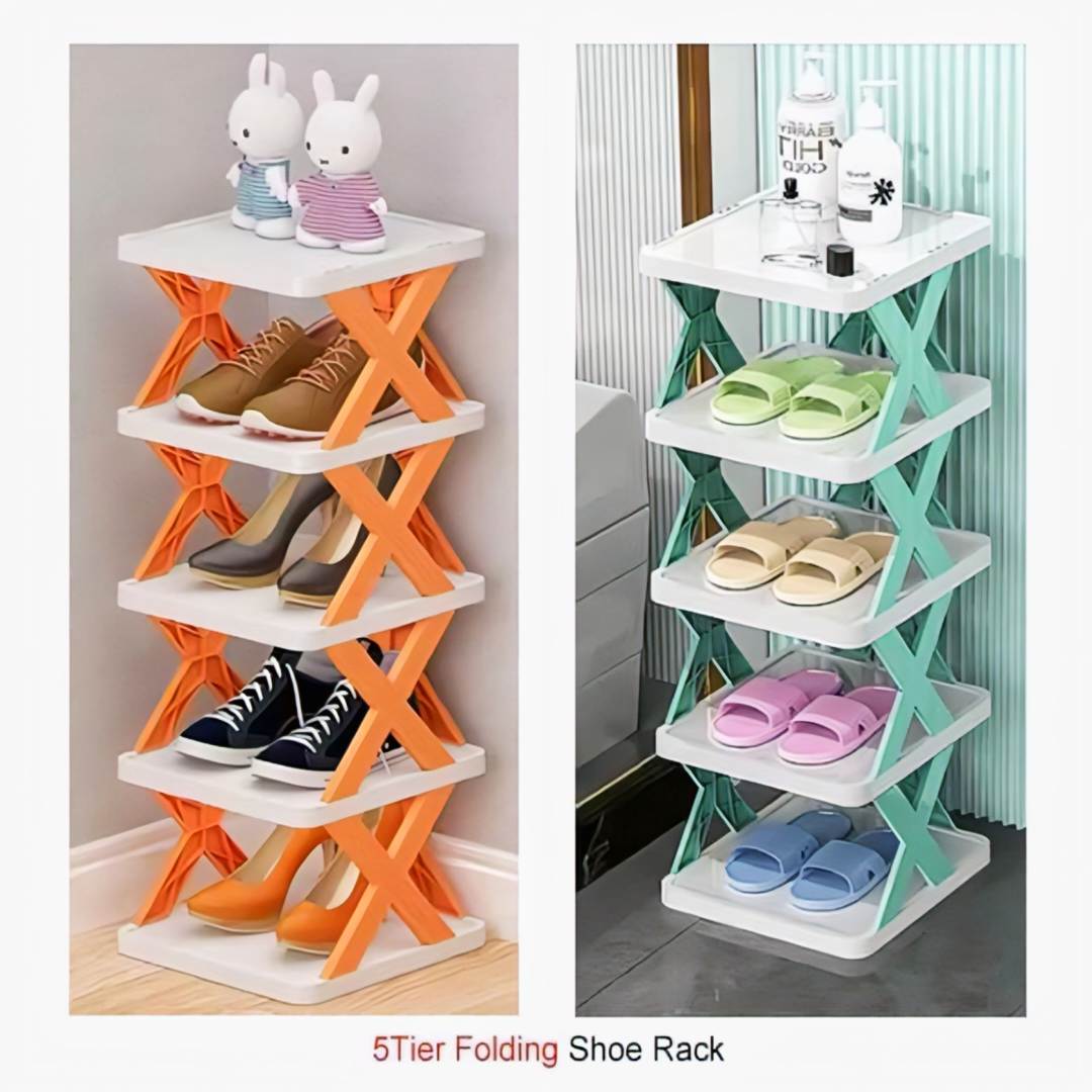 5 Layer Foldable Shoe Rack Organizer, Smart Foldable Shoe Rack