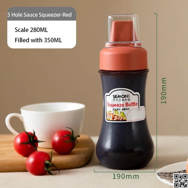 Squeeze Bottle Condiment Bottles – Hot Sauce Dispenser, Refillable Multipurpose Kitchen Tool thumbnail 6