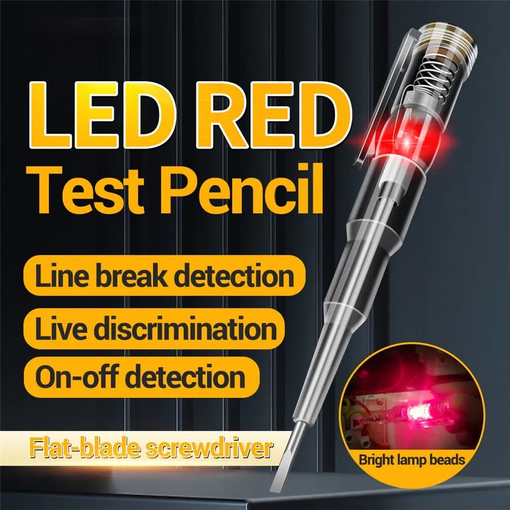 Check Current Pen 70-250V AC Voltage Non-Contact Power Detector Pen Line Fault Plug Tester Electrical Circuit for Wiring Issues LED Indicator Built Screwdriver for Professionals & Home User thumbnail 4
