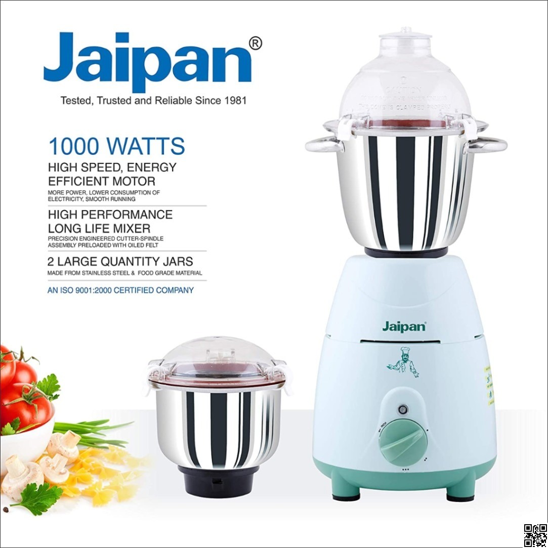 Jaipan Family Mate 1000W Mixer Grinder & Blender 3 in 1