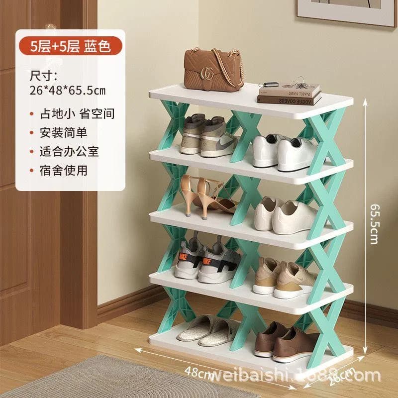 5 Layer Double Part Shoe Rack Organizer, Smart Foldable Shoe Rack thumbnail 2