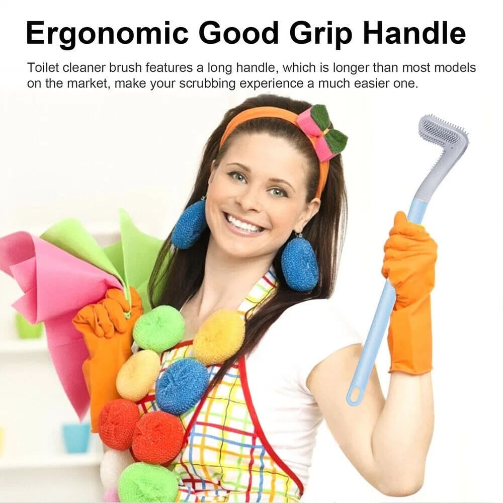 Golf Brush Head Toilet Cleaning Brush – Long Handle Silicone Toilet Brush thumbnail 2