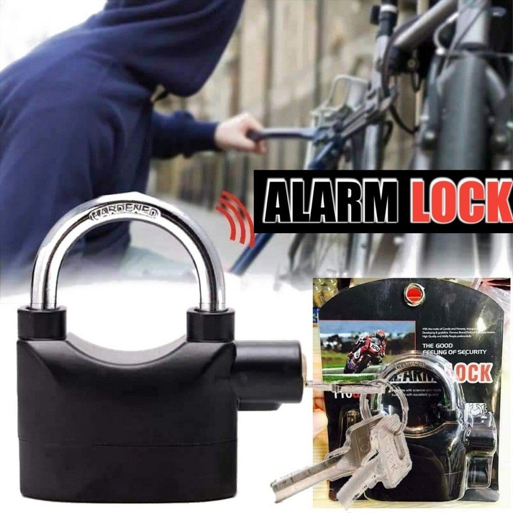 Security Alarm Lock 110dB Anti Theft Padlock | Bike Motorcycle Door Shop Garage Alarm Lock thumbnail 2