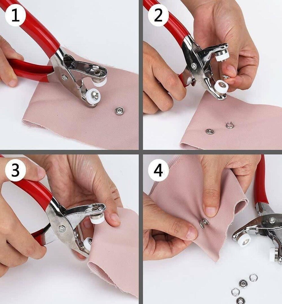 Tich Button Machine, Snap Button Attaching Machine | Automatic Stainless Steel Button Press with 100 Free Buttons thumbnail 4