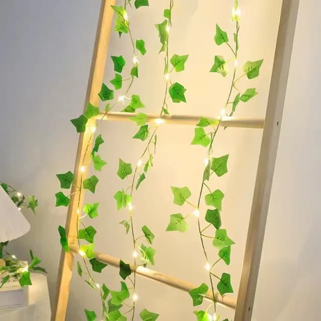 Century Leaf Curtain Light with Remote Control - 10x9 Feet 8 Modes Greenery Garland Fairy Light thumbnail 6