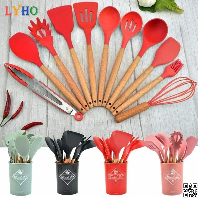 12 Pcs Silicone Kitchen Spoon Set – Cooking & Baking Utensils thumbnail 2