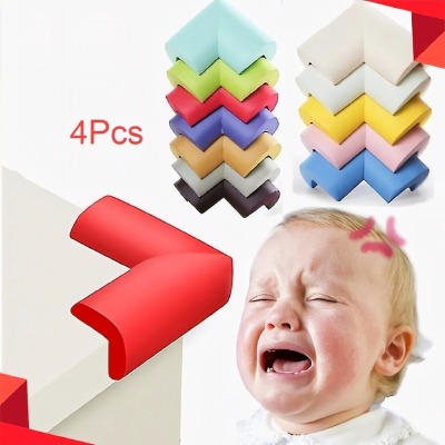 Baby Proofing Corner Guards (4 Pack Set) - 8mm Thick Soft Foam Furniture Corner Protector