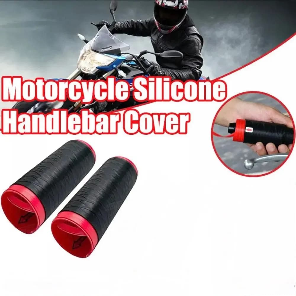 2pcs Motorcycle Silicone Handlebar Cover Self Shrinking Non-Slip Anti Vibration Motorcycles thumbnail 7