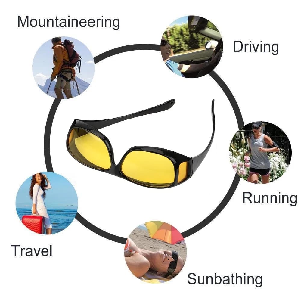 2Pcs HD Vision Wrap Around Sunglasses\Night vision glasses thumbnail 5