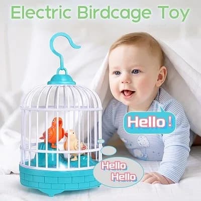 Talking bird, Bird Singing Toys, Mini Voice Control Induction Small Bird Cage Toys