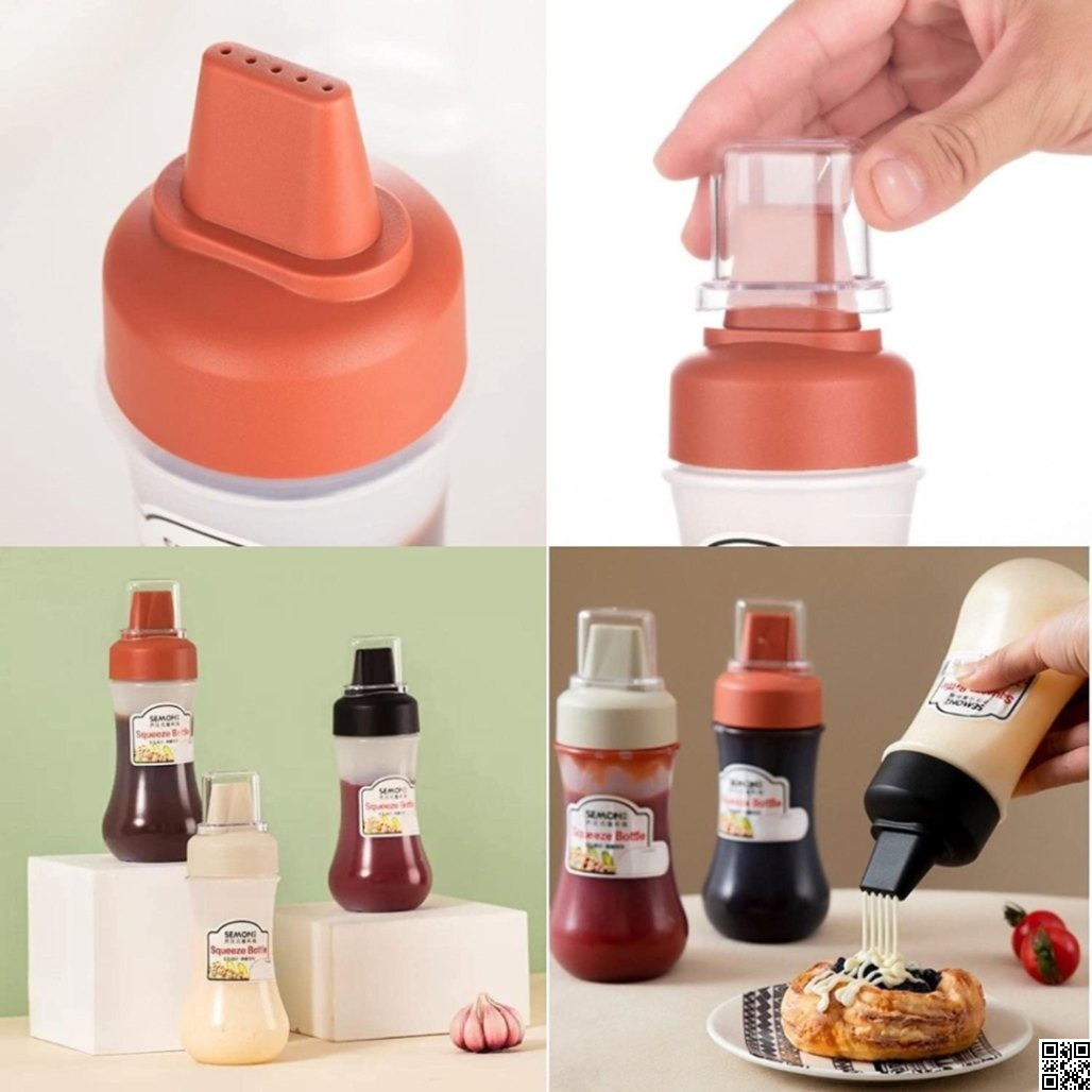 Squeeze Bottle Condiment Bottles – Hot Sauce Dispenser, Refillable Multipurpose Kitchen Tool thumbnail 4