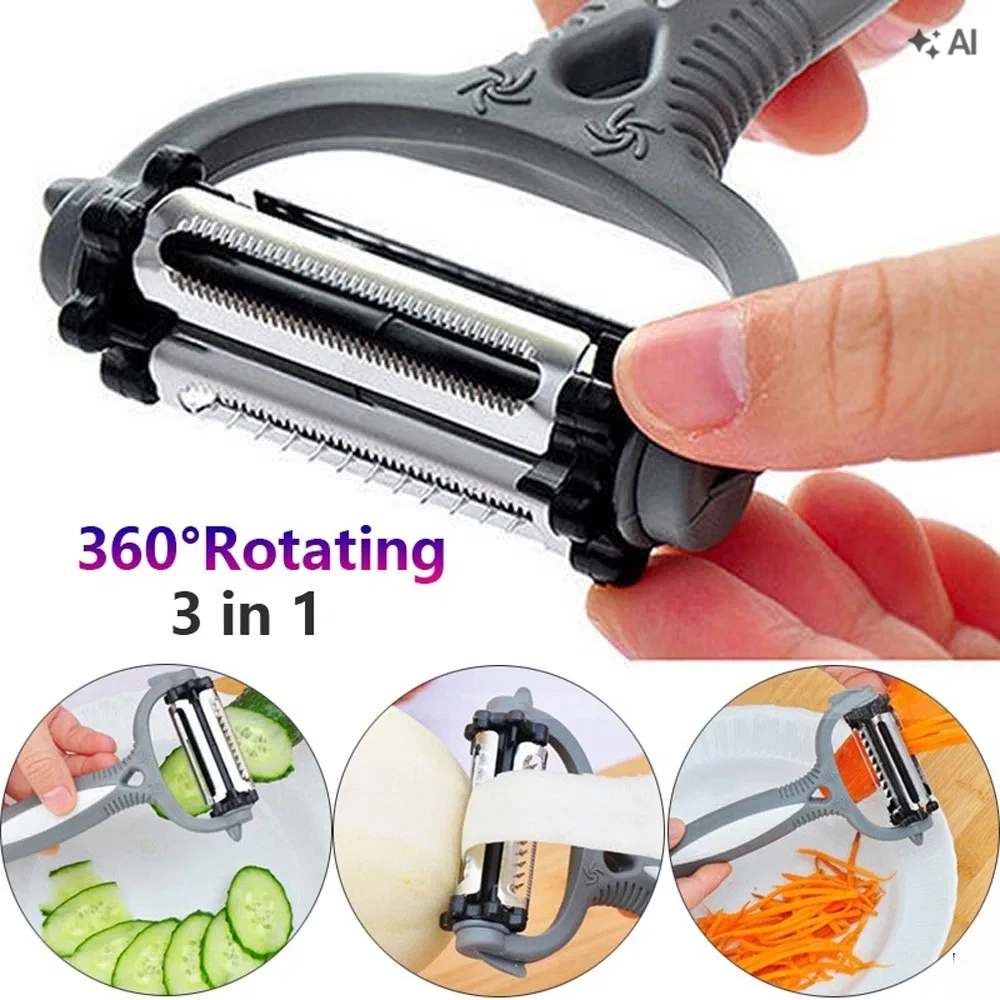 3 In 1 Roto Peeler for Vegetables and Fruits Cutter