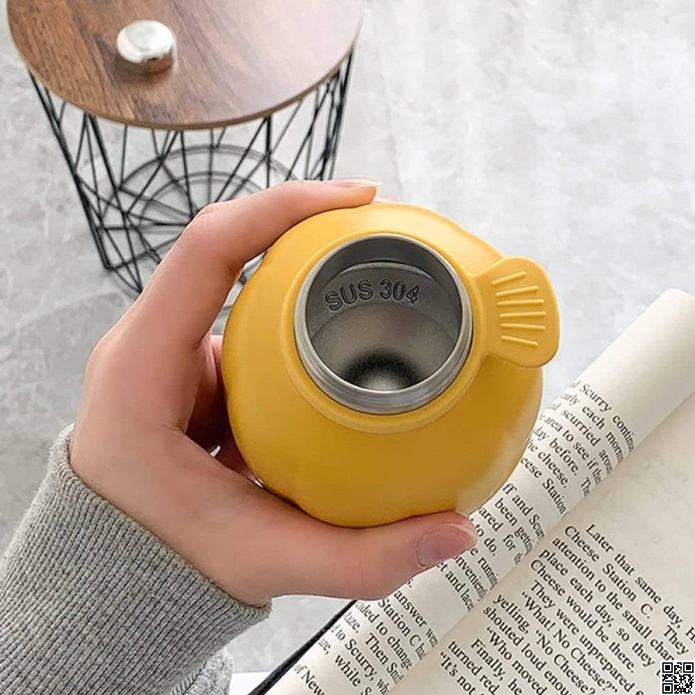 Dori 250ml Mini Pumpkin Stainless Steel Vacuum Flask with Hand Carry – Cute Thermal Coffee Mug thumbnail 5