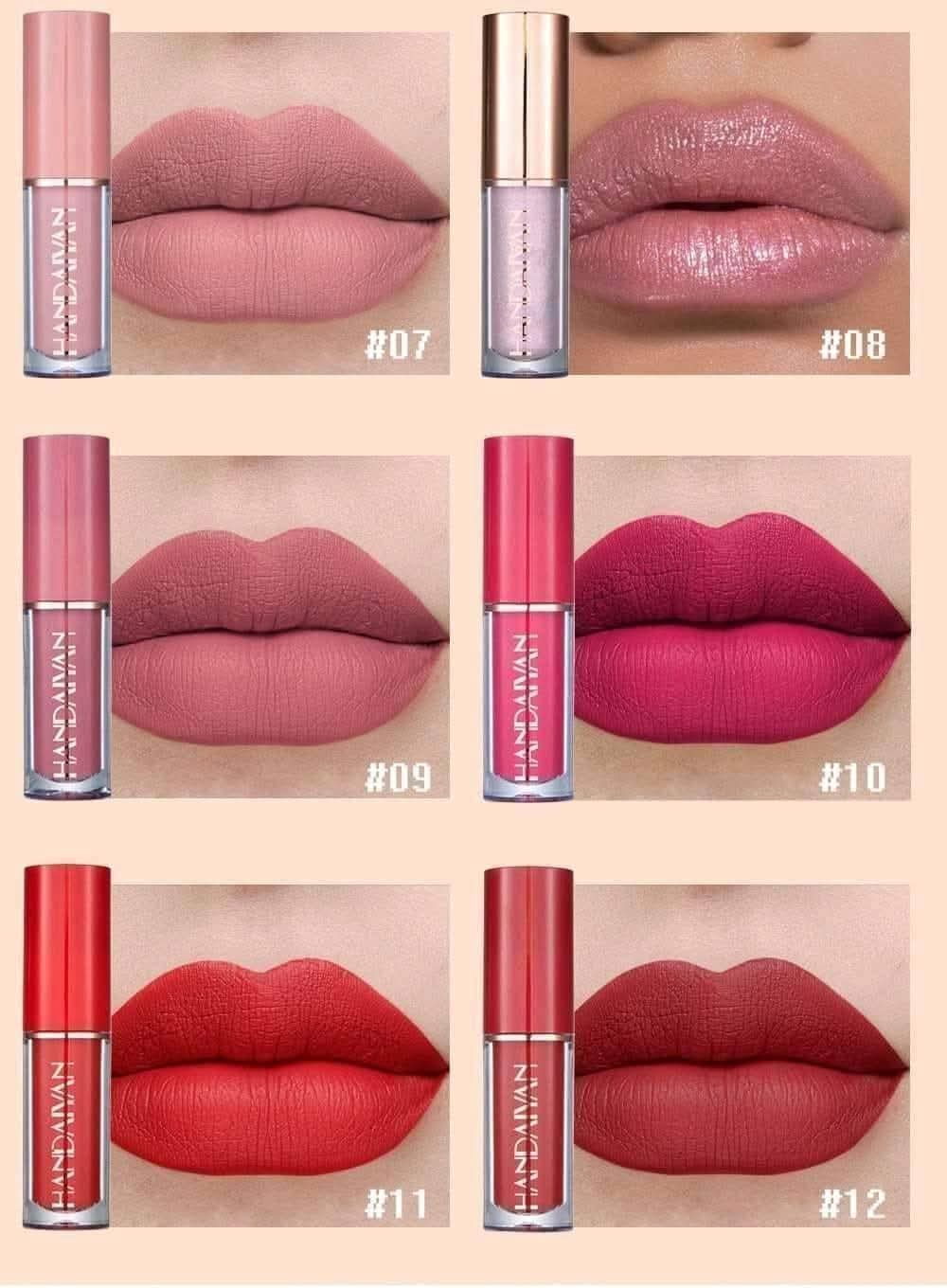 HANDAIYAN Liquid Matte Lipstick Set (12 Shades) – Waterproof & Long-Lasting Lip Color Box thumbnail 5