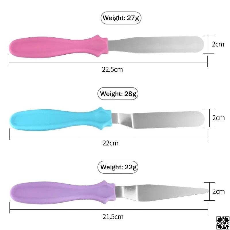 3 Pcs Stainless Steel Cream Spatula Set – Butter, Fondant & Cake Smoother Tools thumbnail 4