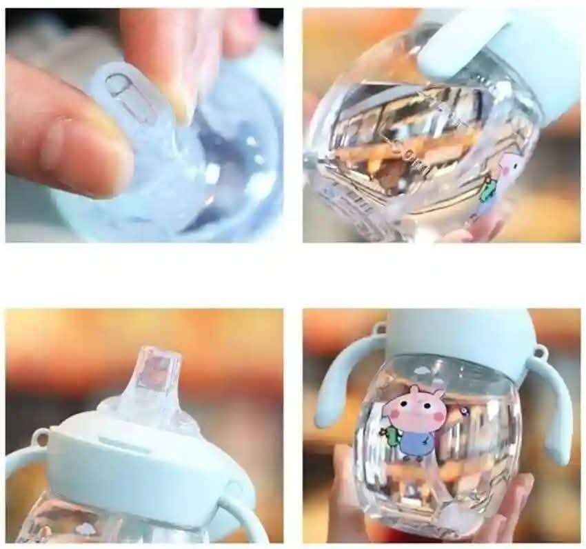 Sipper Water Bottle 280ml – Baby & Kids Double Handle Mum Pot Feeding Bottle thumbnail 2