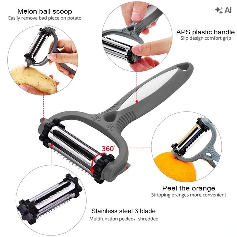 3 In 1 Roto Peeler for Vegetables and Fruits Cutter thumbnail 3