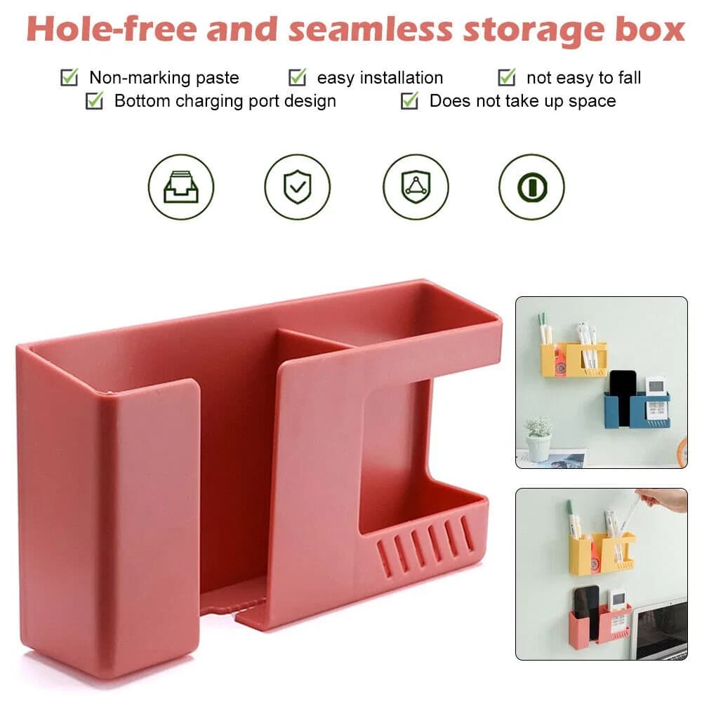 Wall Mount Mobile And Remote Holder, 2-in-1 Mobile Phone Charging Stand and Multipurpose Storage Holder Bracket thumbnail 5